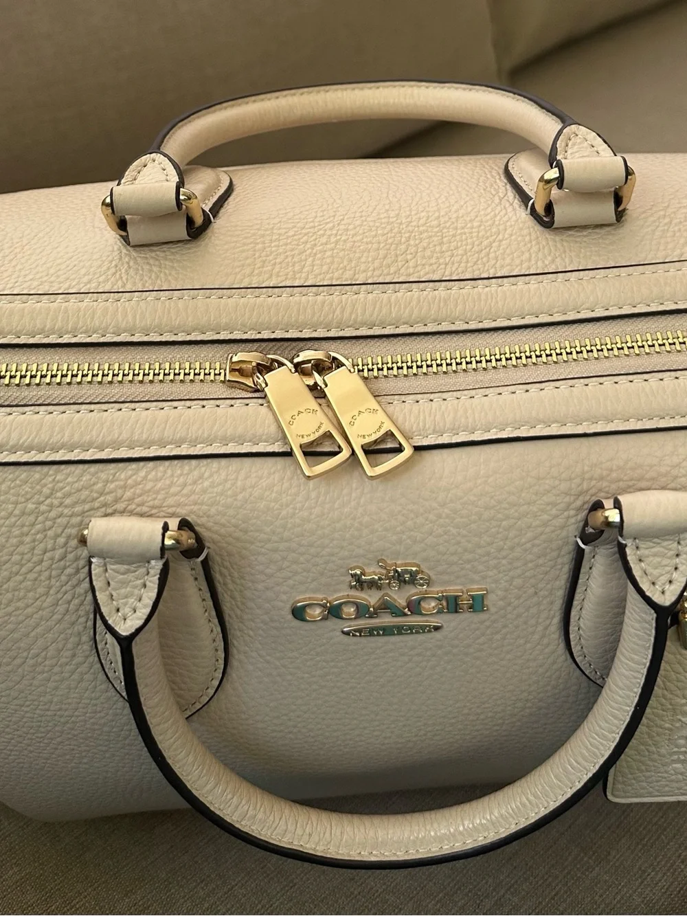 Rowan Large Satchel Bag in Ivory - Picture 7 of 9